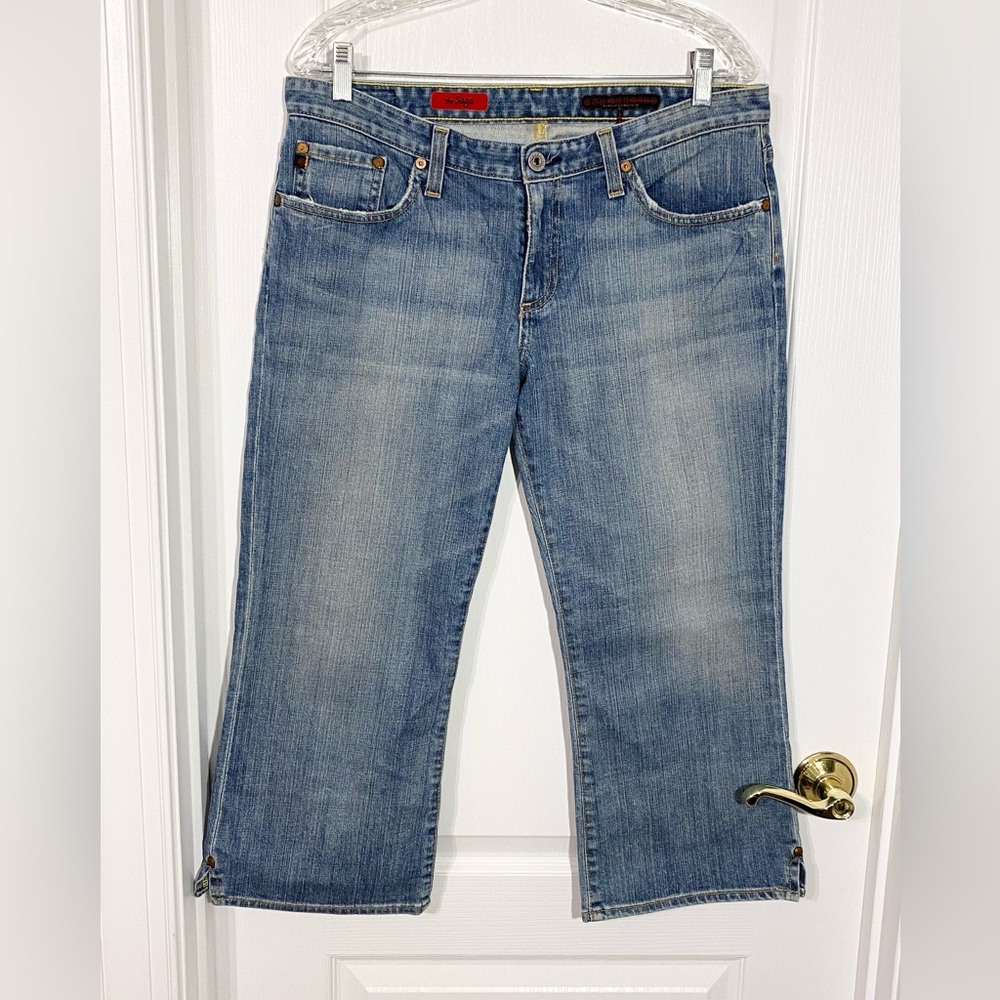 Y2K AG The Saga Capri Jeans USA Made Vintage Size 32 Adriano Goldschmied